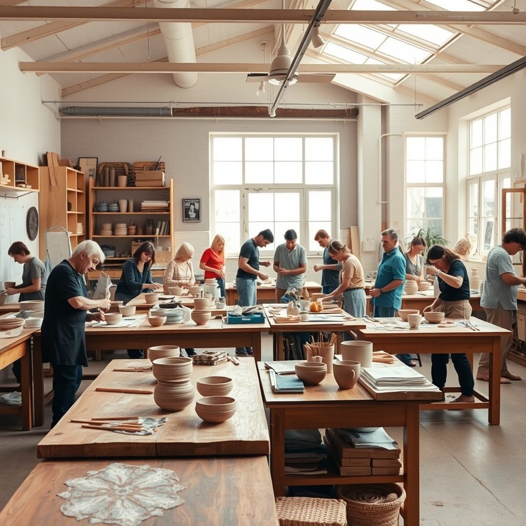 Pottery workshop in action
