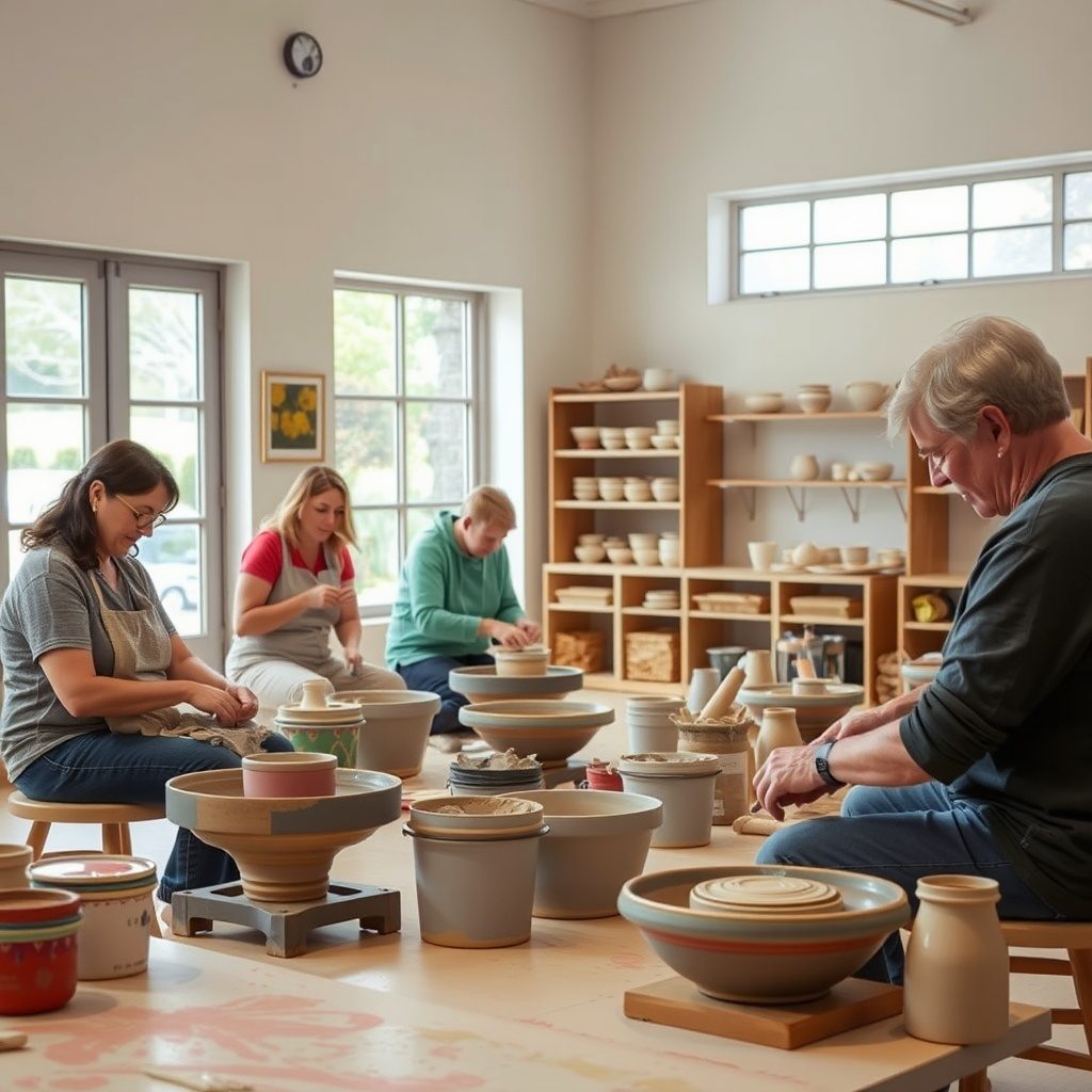 Pottery class in action